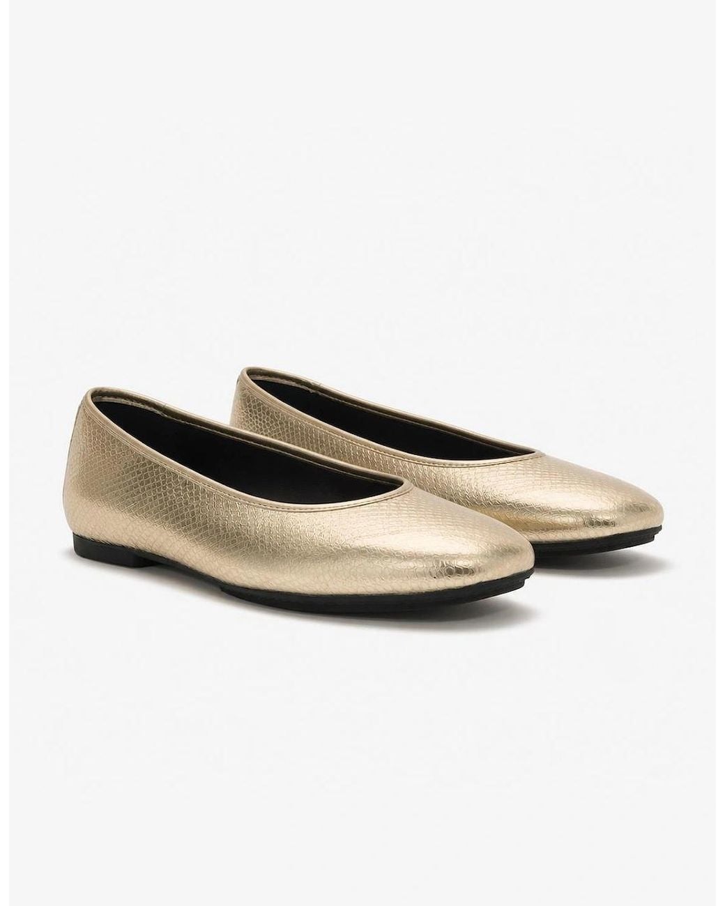 Fitflop White Delicato Snake Metallic Ballerina Shoes Platino