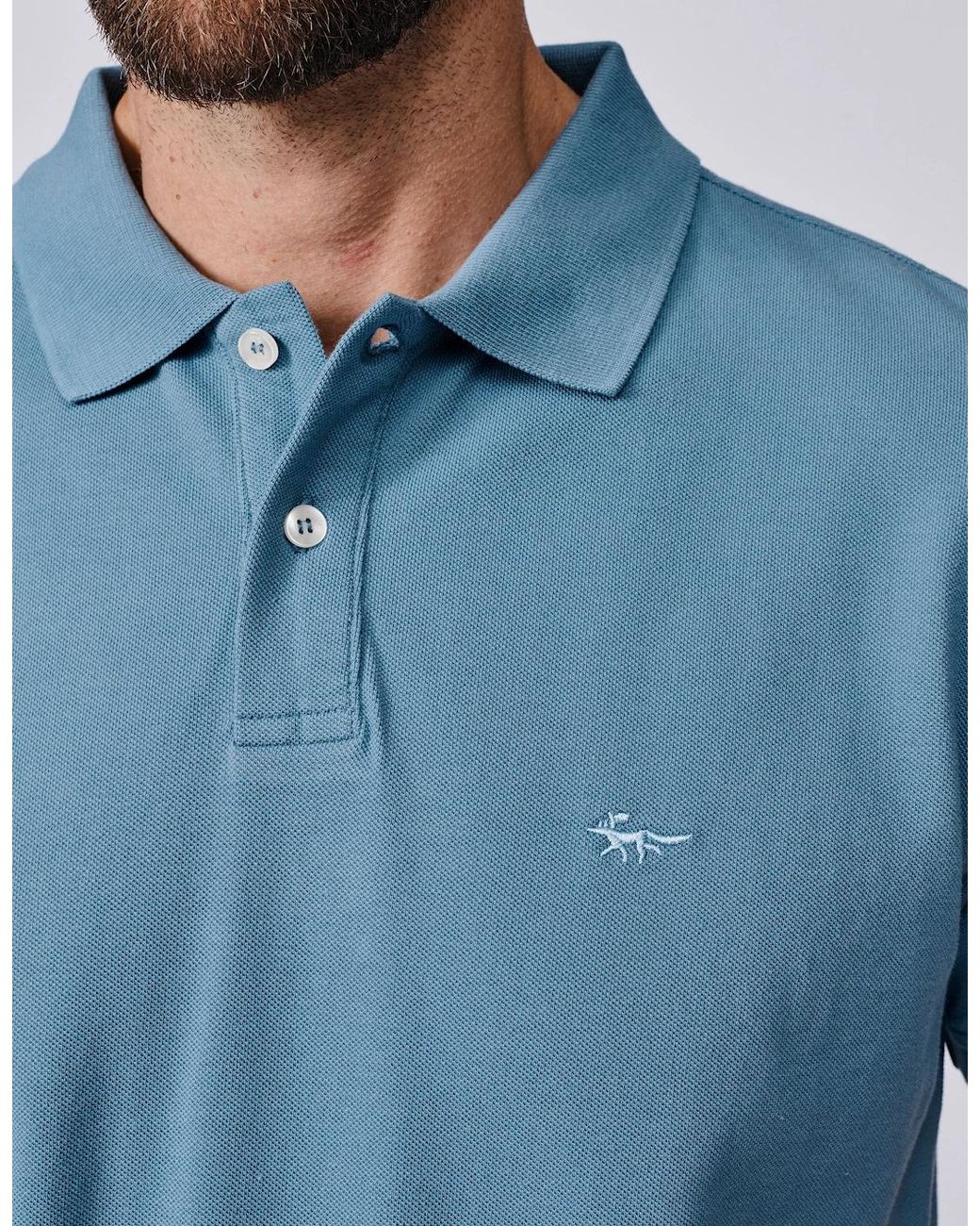 aubi Blue Oliver Pique Polo for men
