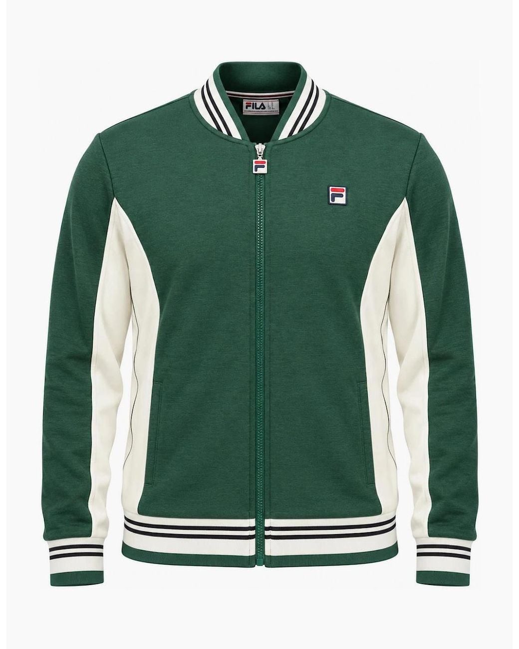 Fila Green Settanta Baseball Track Top Jacket Pine Needle/Gardenia for men