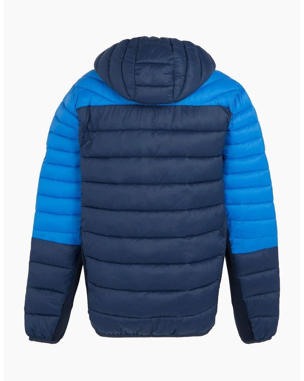 Regatta Blue Hooded Hybrid Puffer Jacket With Zipped Pocket for men