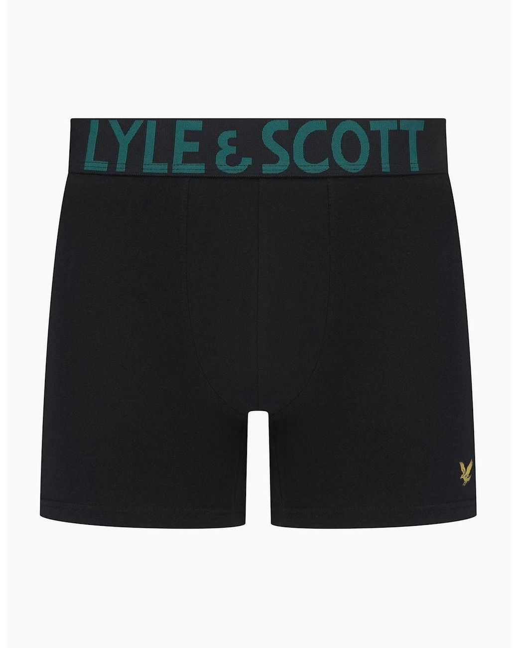 Lyle & Scott Black Daniel Golden Eagle Branding Boxer Brief for men