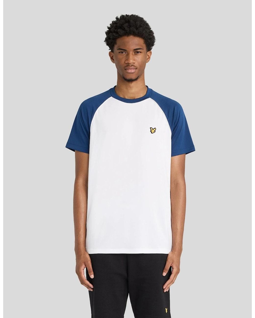 Lyle & Scott Blue Sports Colour Block T-Shirt for men