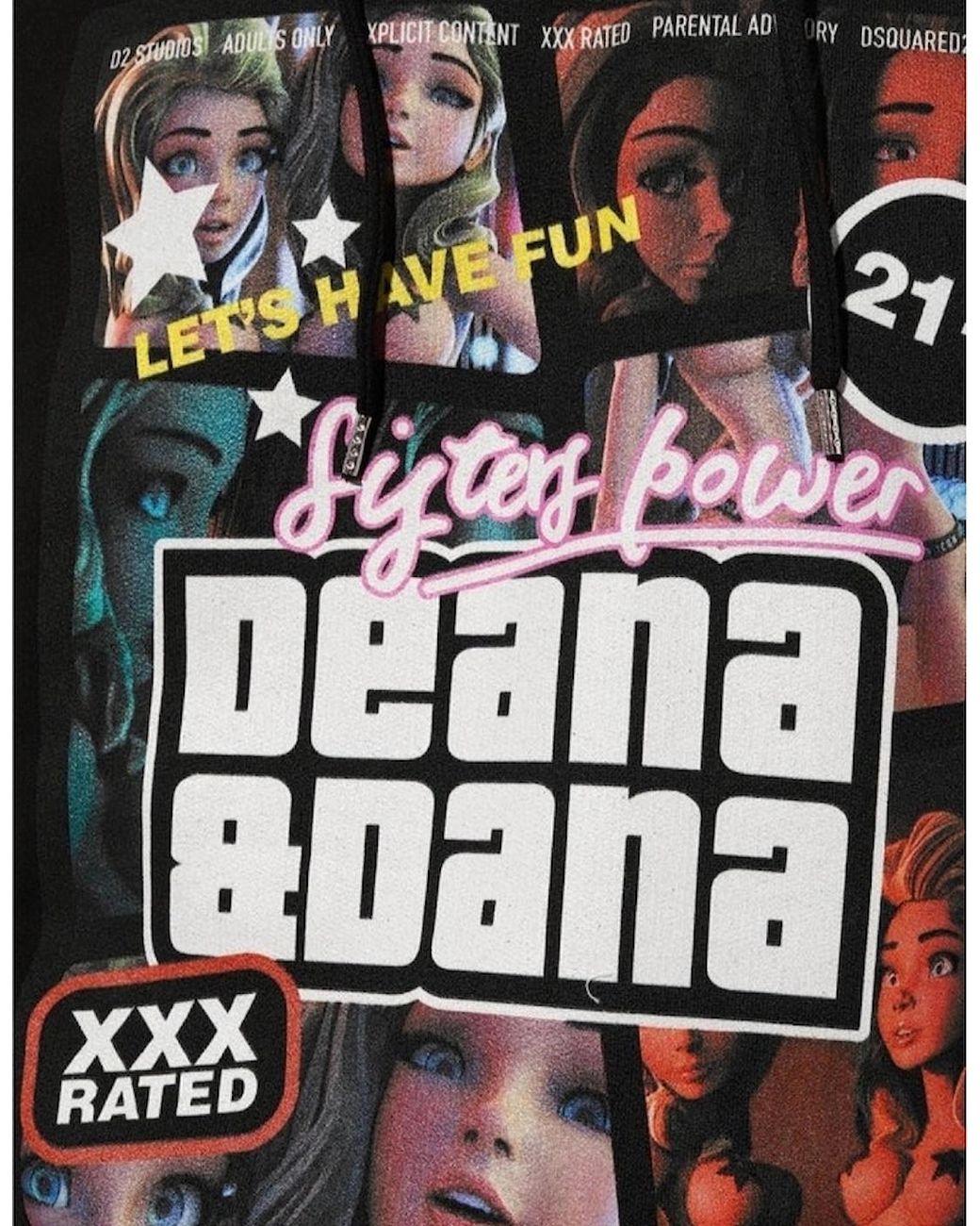 DSquared² Black Sisters Power Deana And Dana Hoodie for men