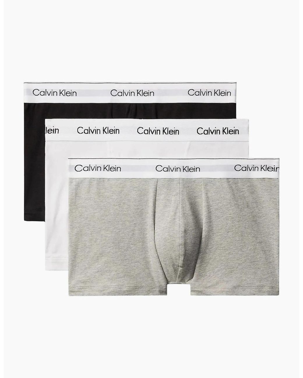 Calvin Klein Gray 3-Pack Icon Cotton Stretch 'Relaxed Dart' Boxer Trunks for men
