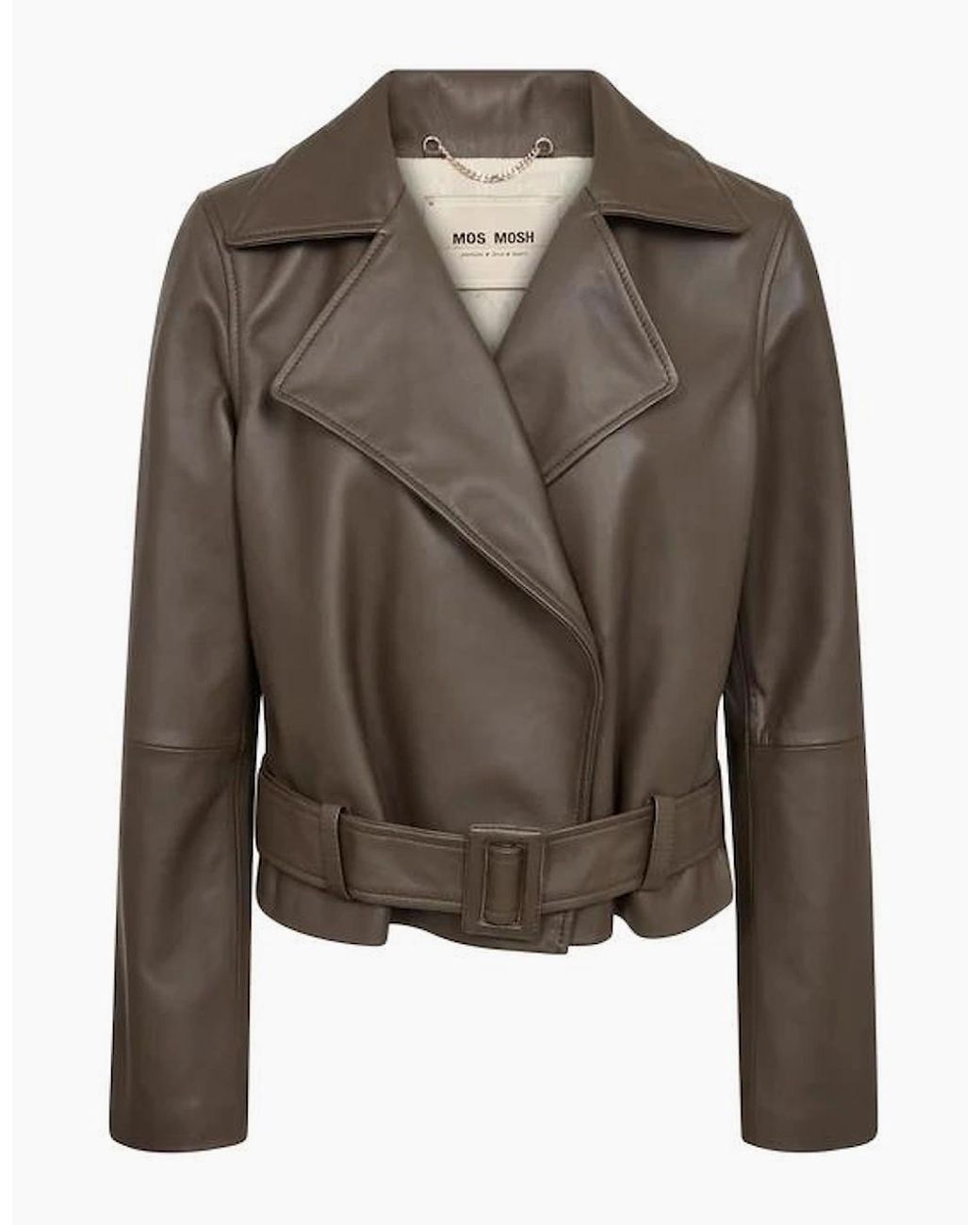 Mos Mosh Brown Lasco Short Leather Jacket