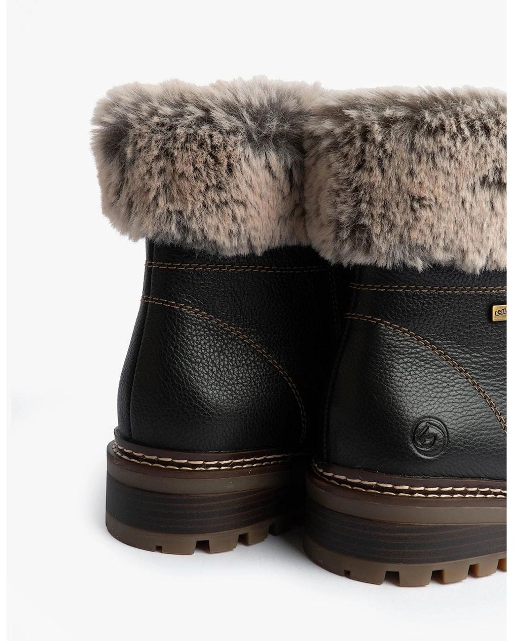 Remonte Black D0B74-01 Fur Ankle Boots