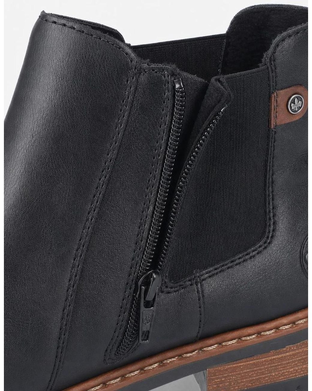 Rieker Black Z9354 Chelsea Boots/Mahogany