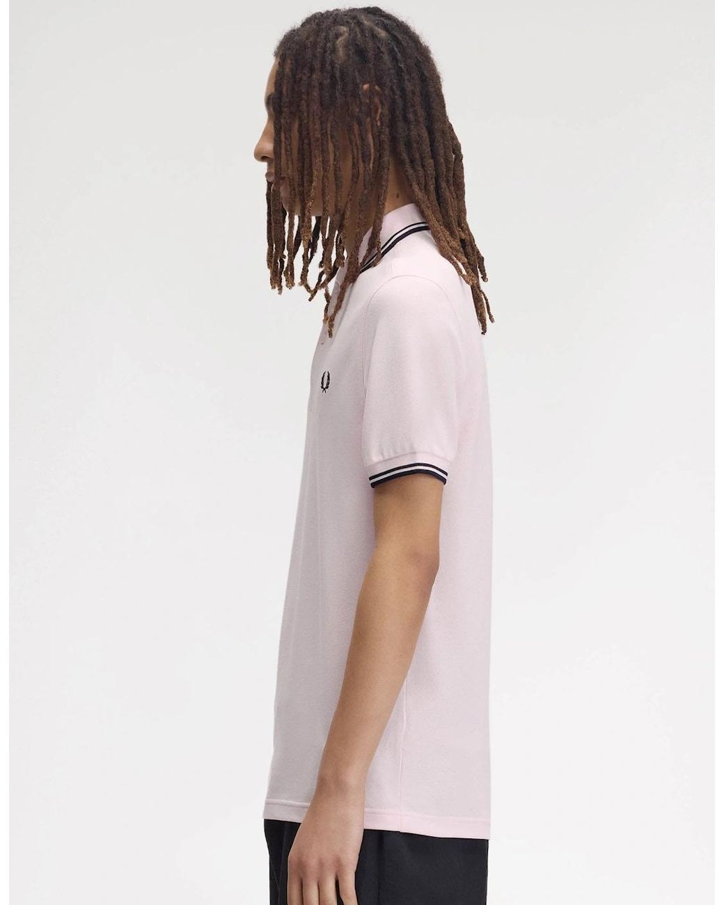 Fred Perry White Twin Tipped Signature Polo Shirt for men