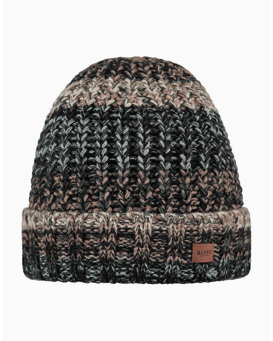 Barts Gray Akotan Chunky Knit Cuffed Beanie Hat for men