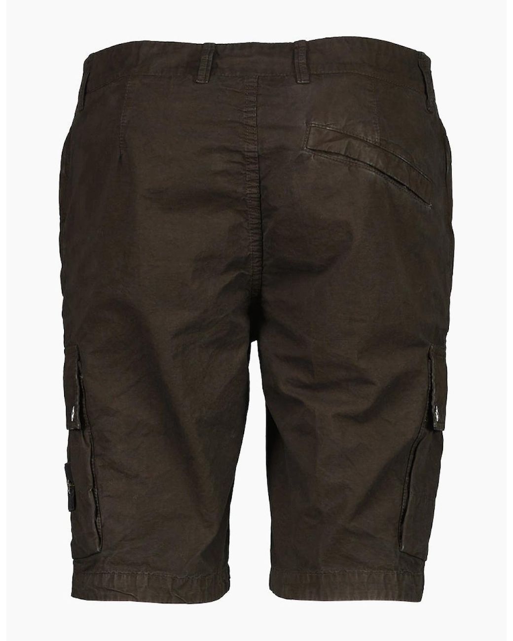 Stone Island Gray Old Effect Cargo Shorts for men