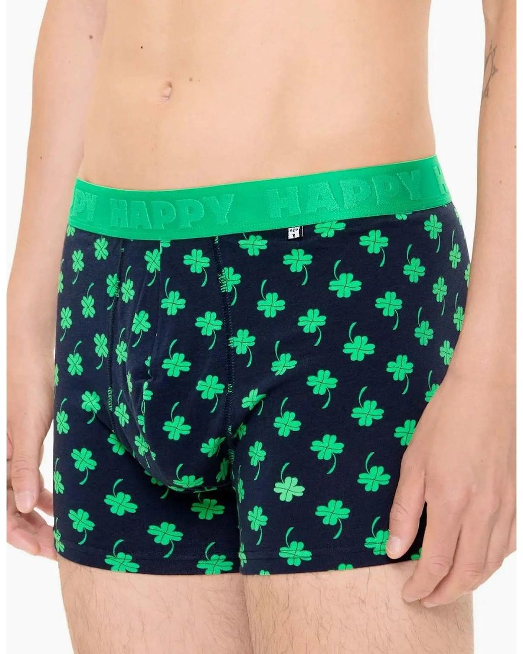 Happy Socks Green 4-Leaf Clover Boxer Trunk for men