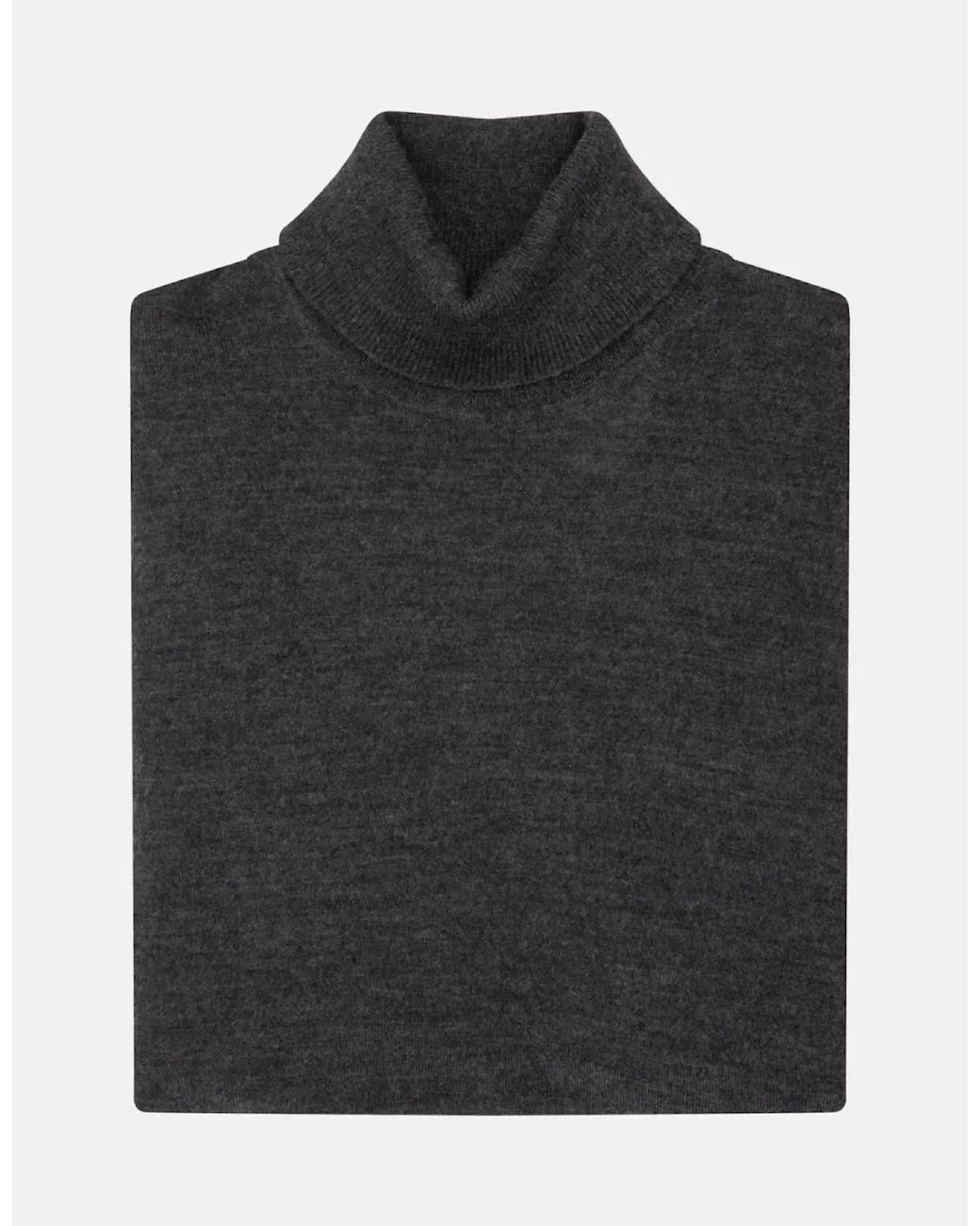 Seidensticker Black Merino Wool Roll Neck Knit for men