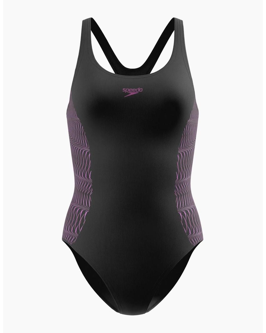 Speedo Black Ladies Placement Muscleback One Piece Swimsuit