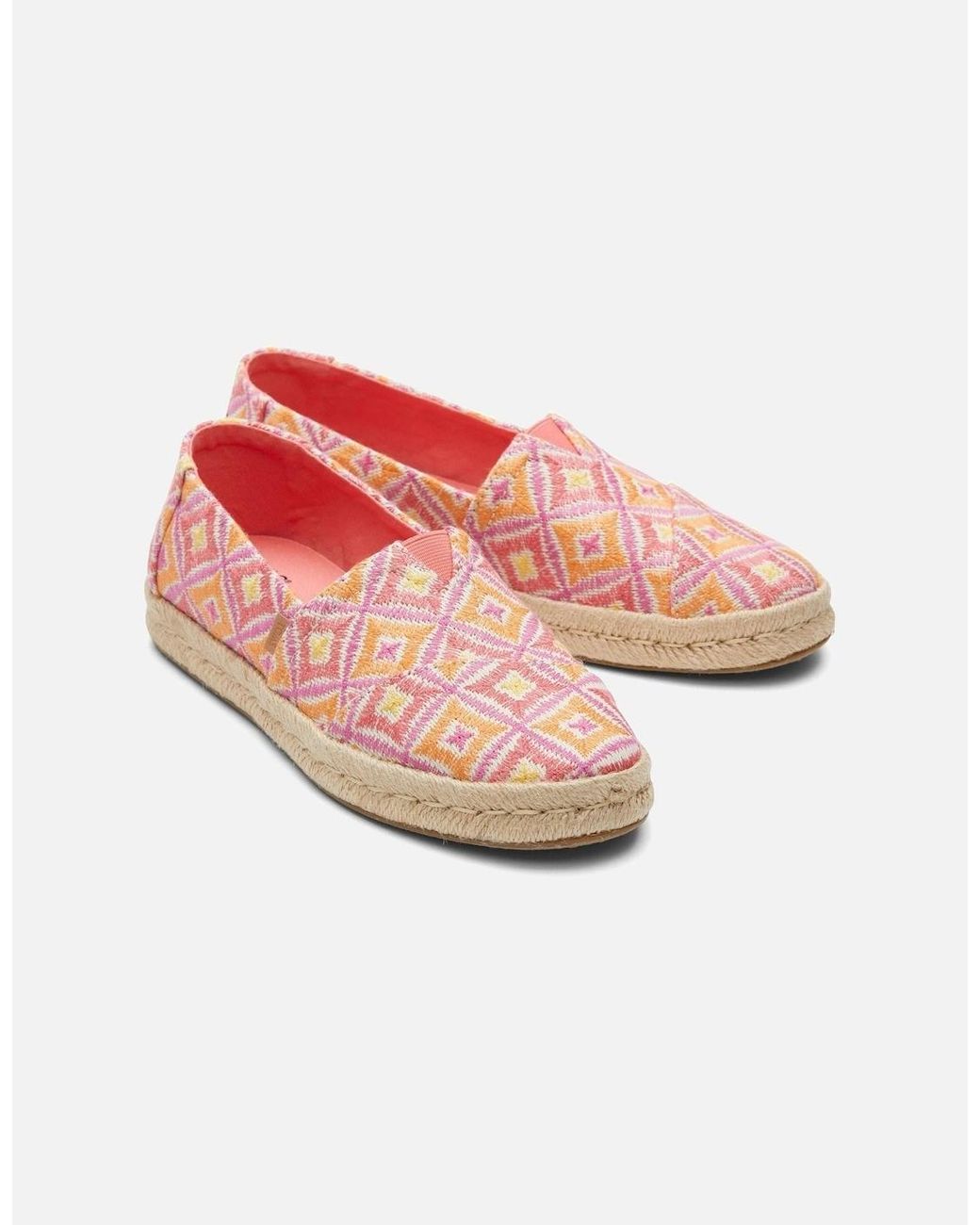 TOMS Pink Alpargata Rope 2.0 Polyester Shell Espadrilles