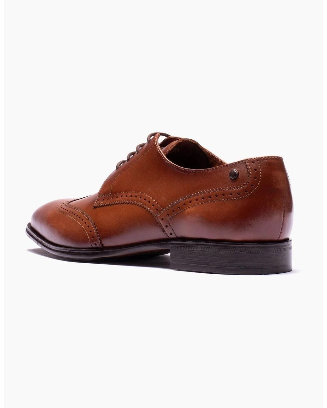 Base London Brown London Sloane Leather Tan Brogues Shoes for men
