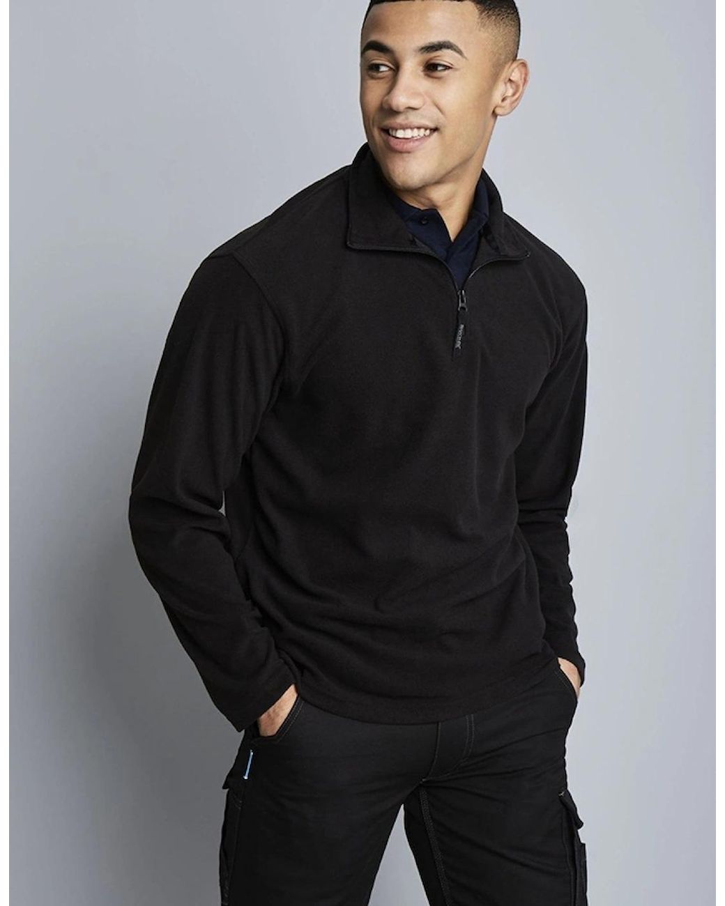 Regatta Blue Micro Zip Neck Fleece Top (170 Gsm) for men