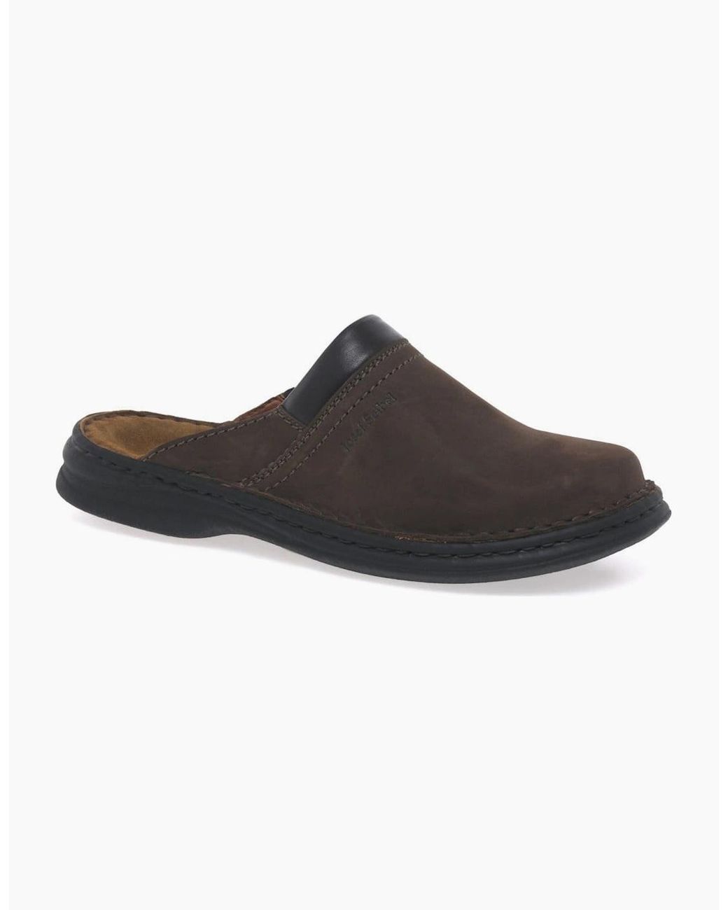 Josef Seibel Black Max Leather Mules for men