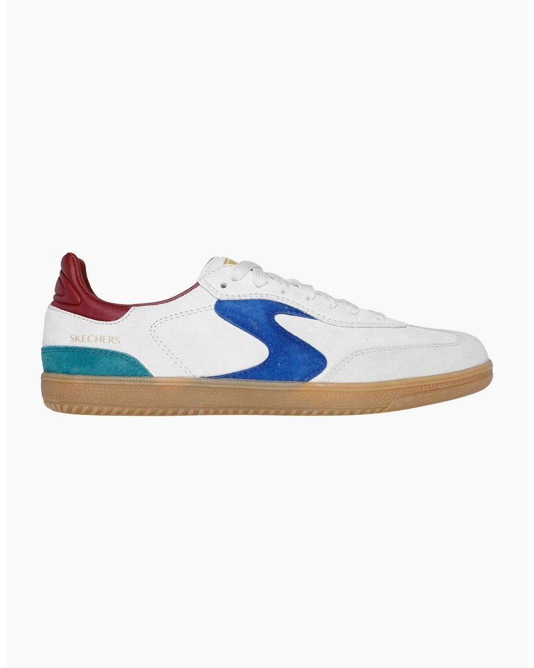 Skechers Blue Hotshot For The Win Leather Light/Multi Trainers