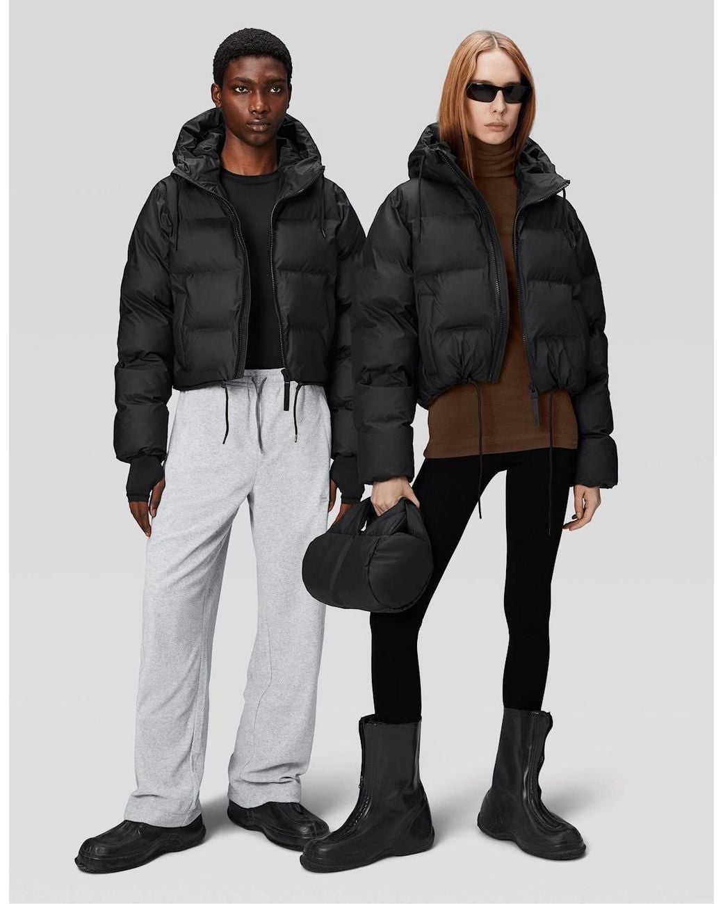 Rains Black W Alta Puffer Jacket