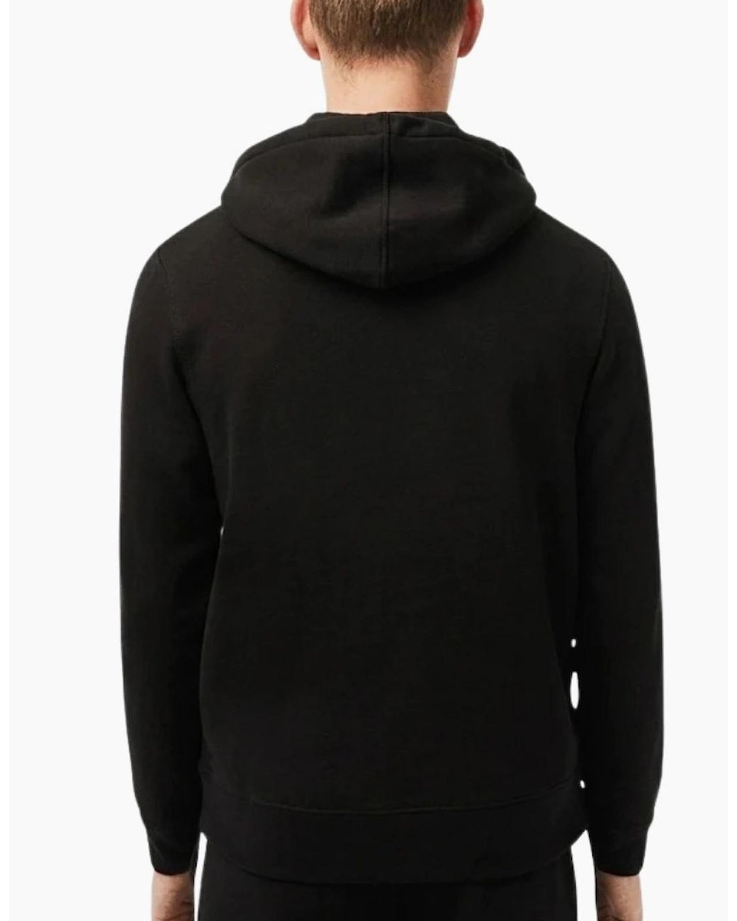 Lacoste Black Branded Tape Zull Zip Hoodie for men