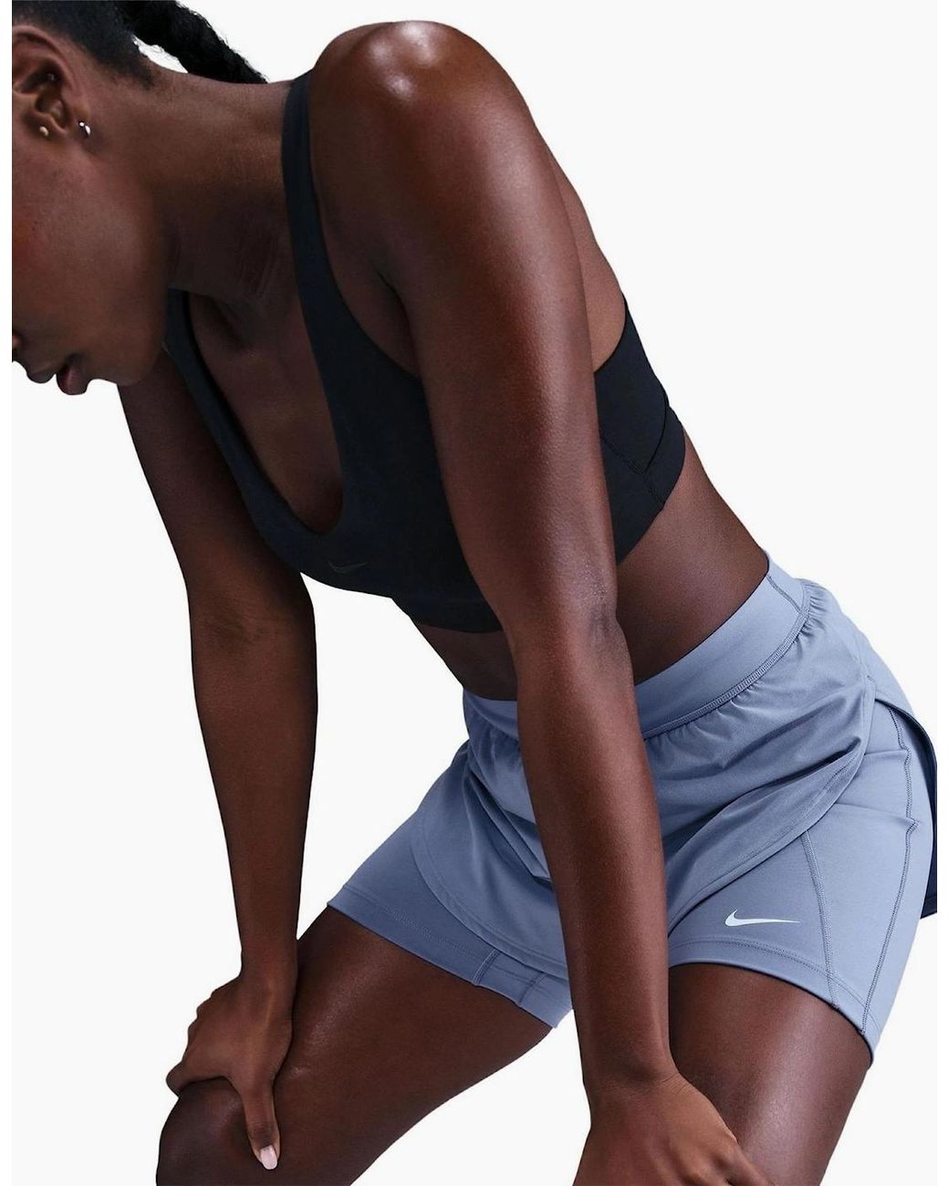 Nike Blue Universal Solid Athletic Shorts With Elasticated Waistband