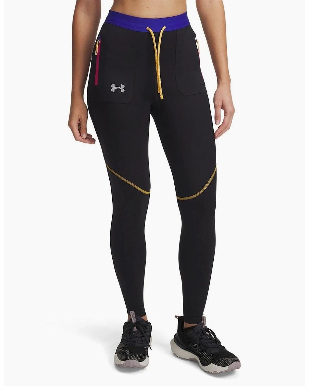 Under Armour Blue Trial Run Solid Patterned Leggings