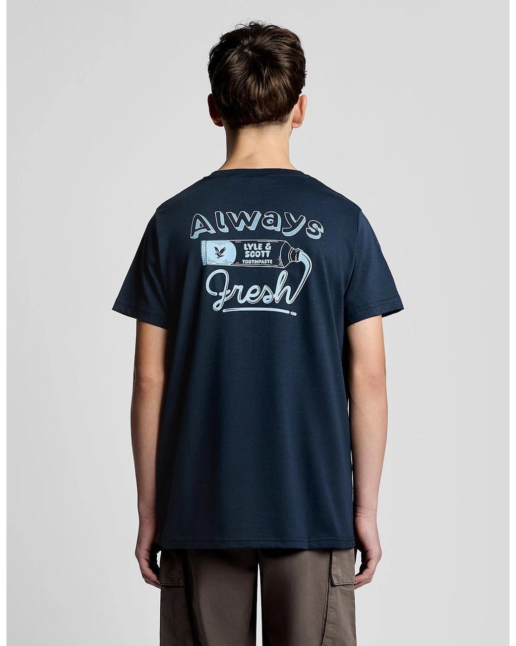 Lyle & Scott Blue Back Print Graphic T-Shirt for men