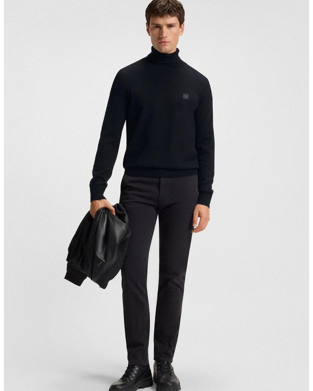 Boss Black Boss Akiro Roll Neck Logo Jumper