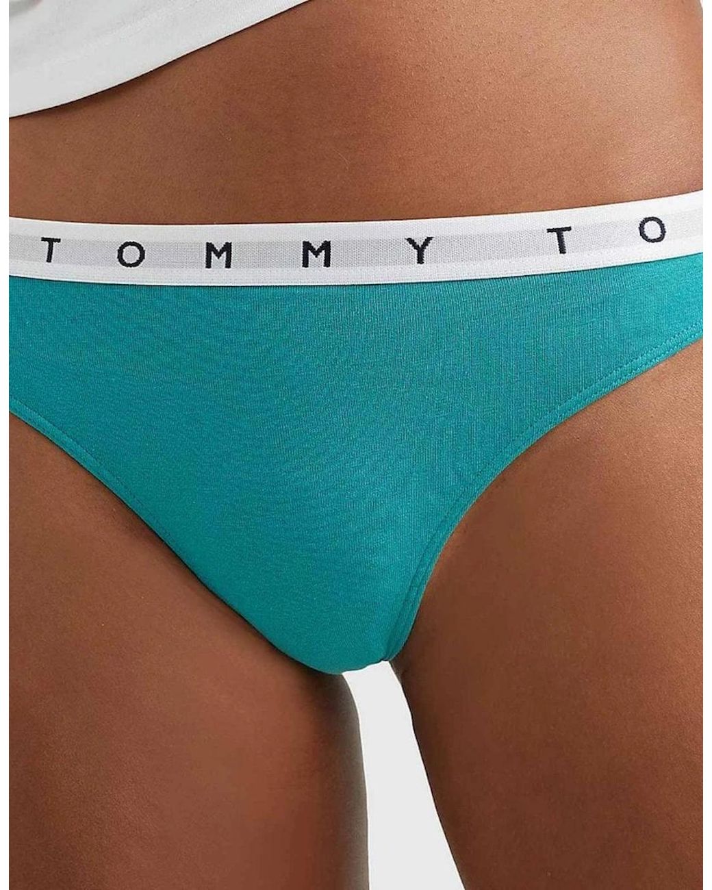 Tommy Hilfiger Multicolor 5-Pack Repeat Logo Waistband Thongs, /Pale/Hot/Aqua/Rose