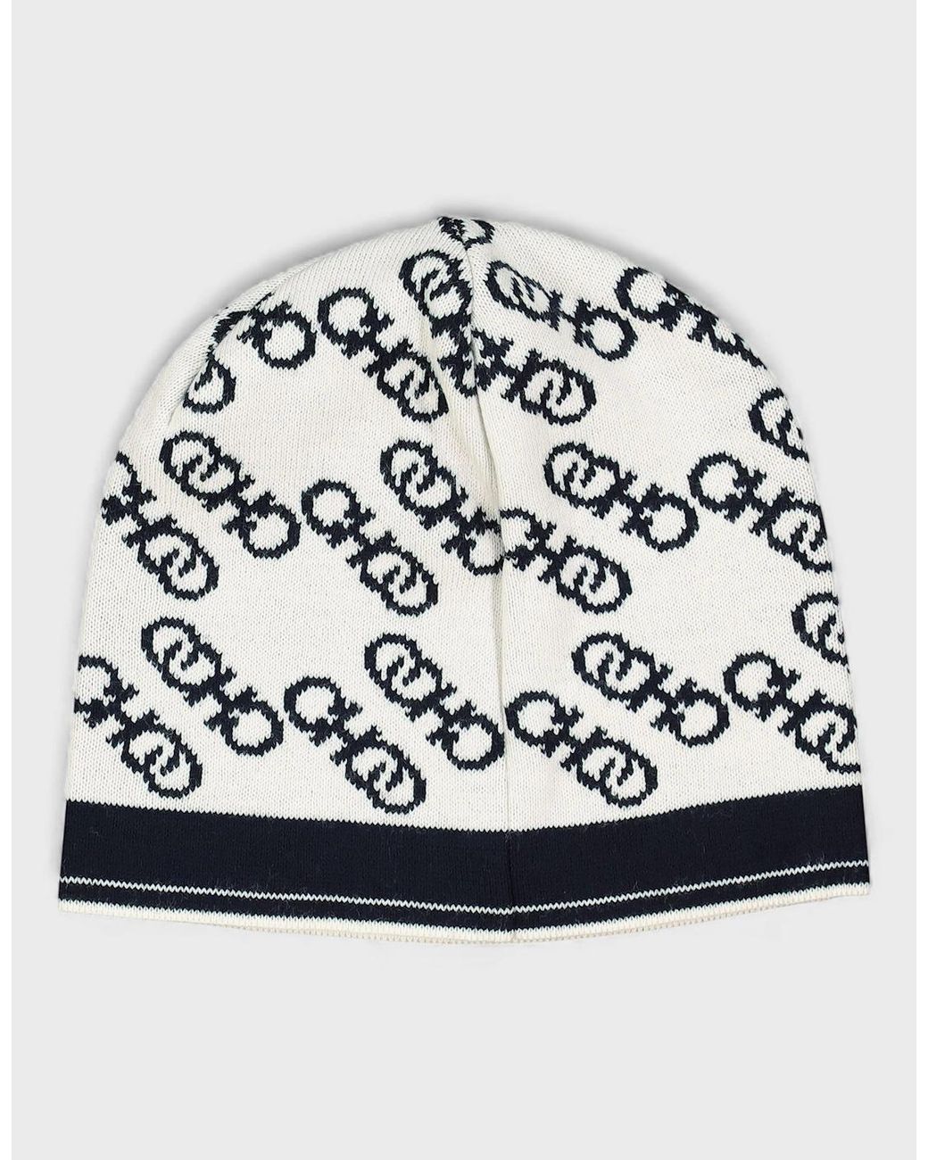 Jimmy Choo Blue Logo Wool Blend Beanie