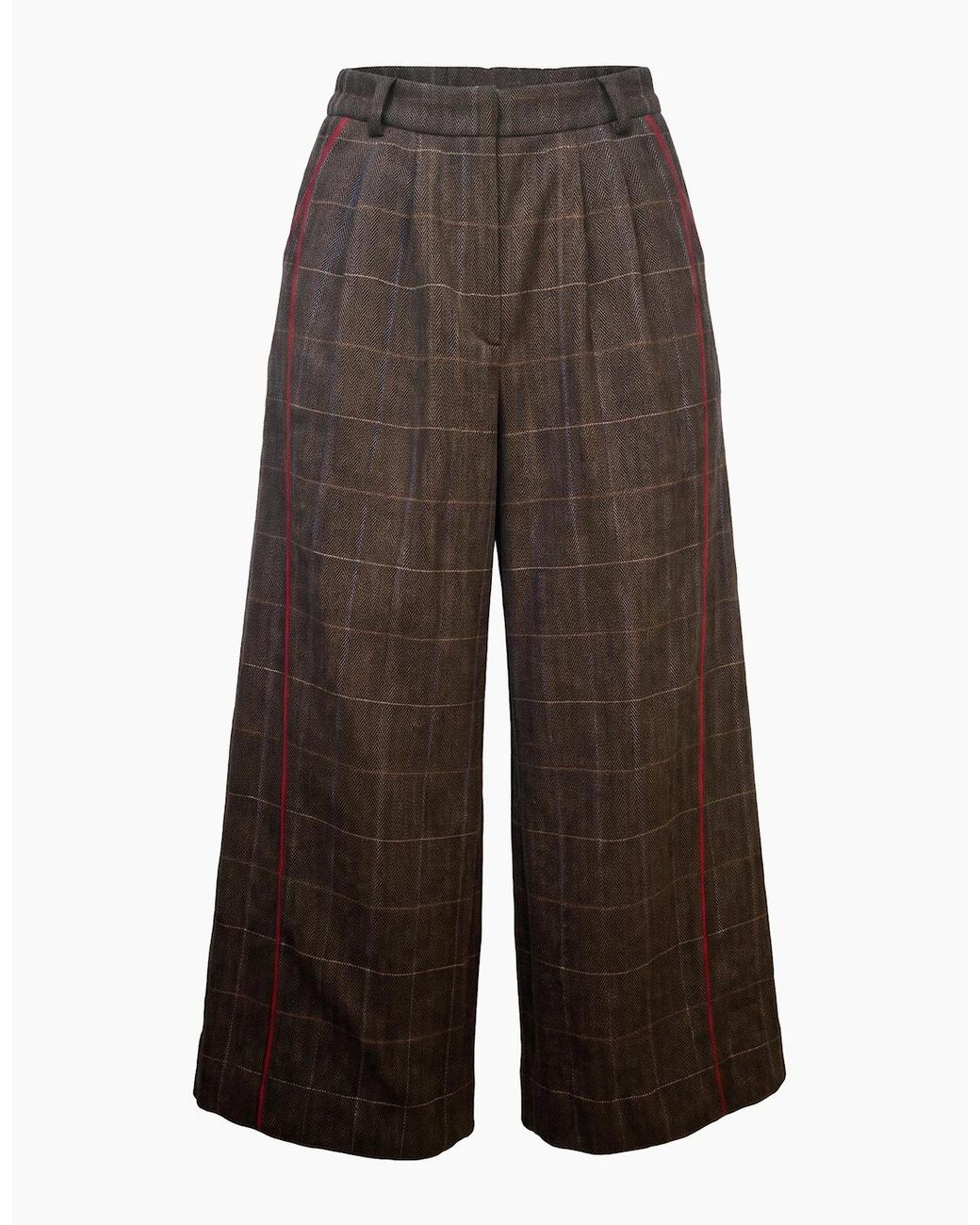 Nooki Design Brown Nevada Check Trousers