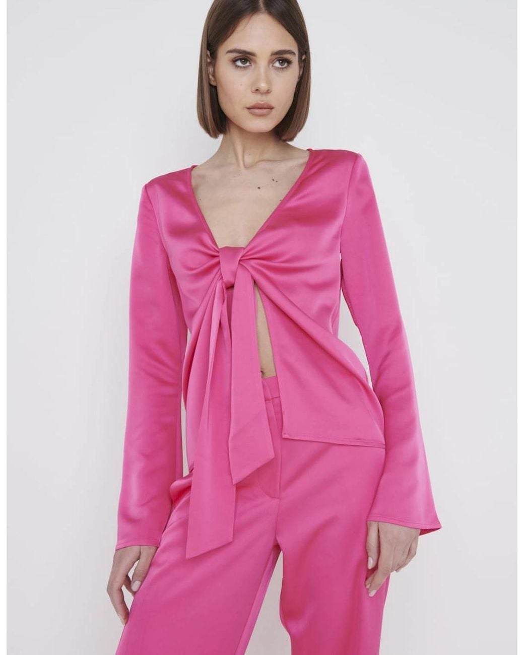 Pretty Lavish Pink Ashley Tie Drape Top