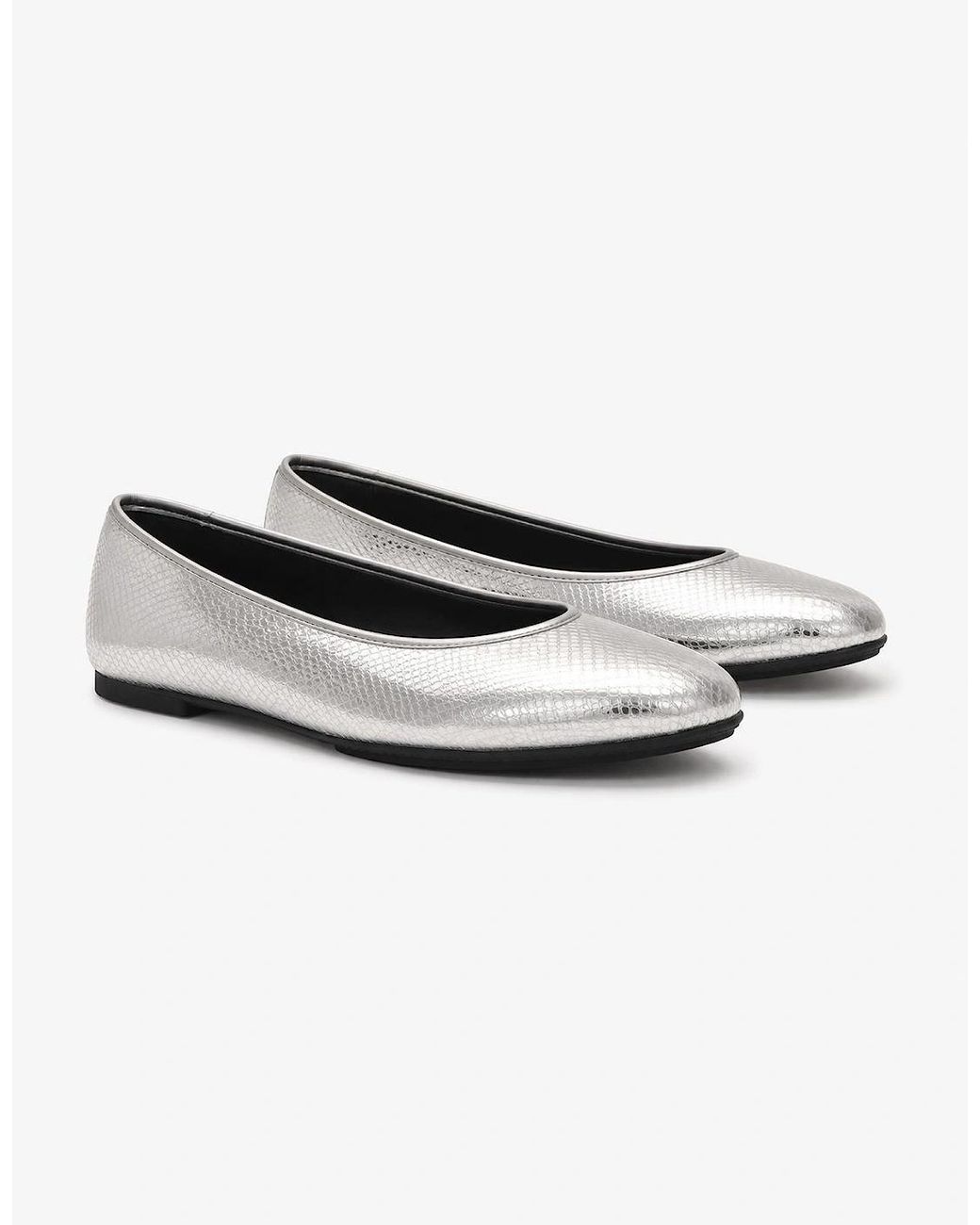 Fitflop White Delicato Snake Metallic Ballerina Shoes
