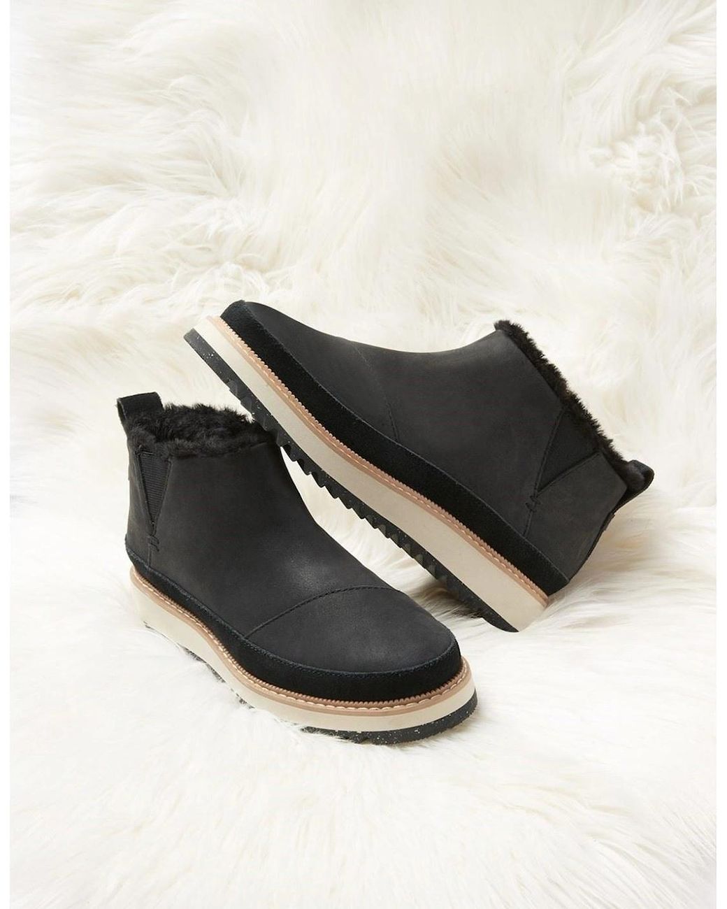 TOMS Black Marlo Leather Boots