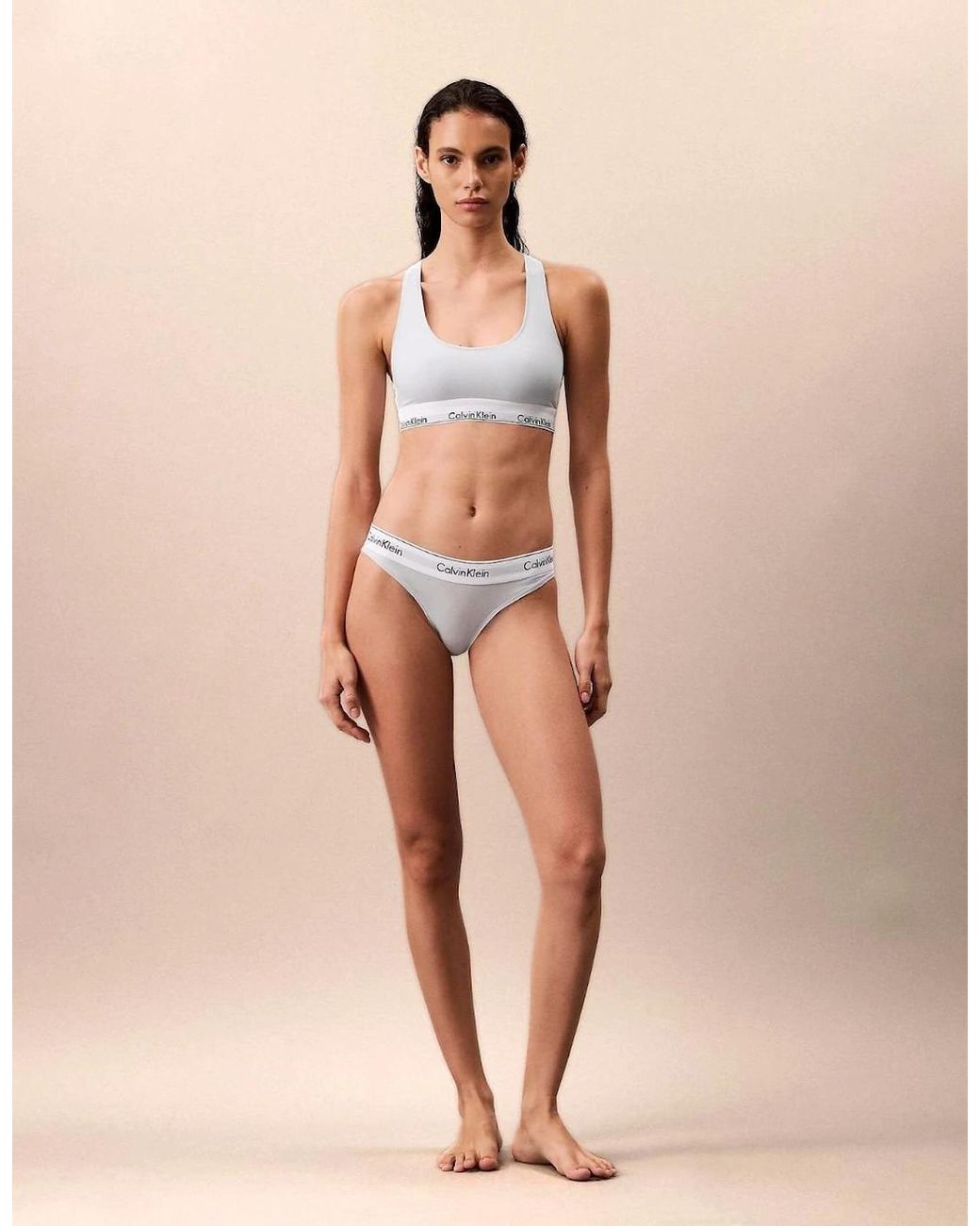 Calvin Klein Blue Modern Logo Unlined Bralette, Plein Air