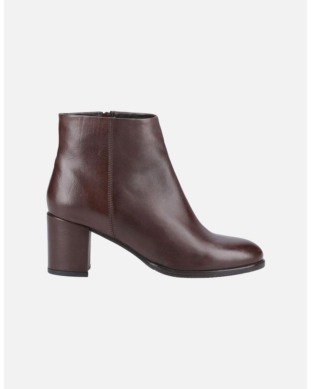 Hush Puppies Brown Claridy Leather Heeled Ankle Boots