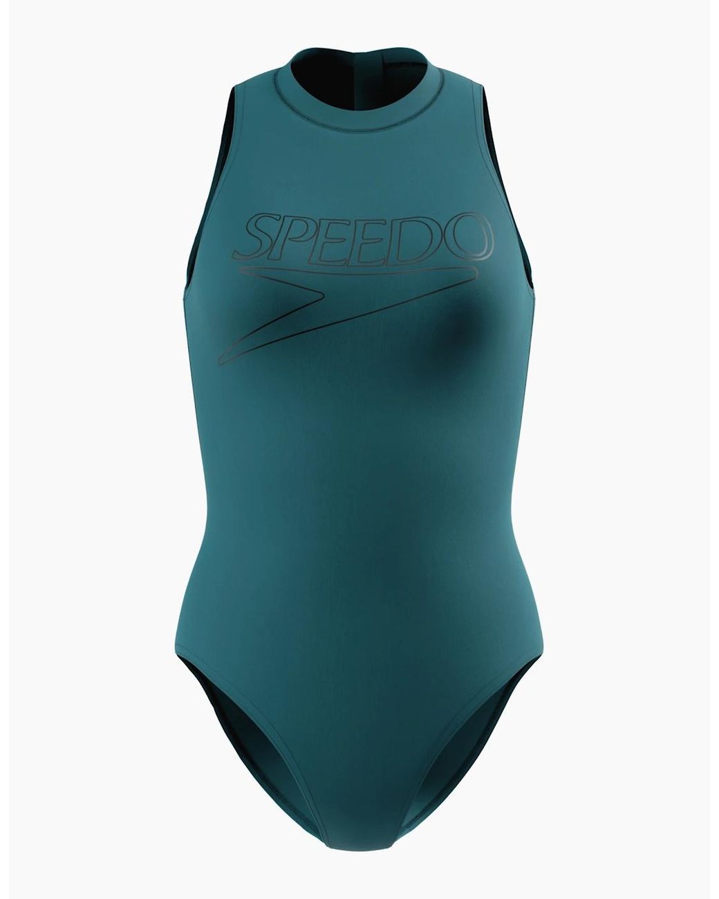 Speedo Blue Ladies Hydrasuit Logo Endurance+ One Piece Swimsuit