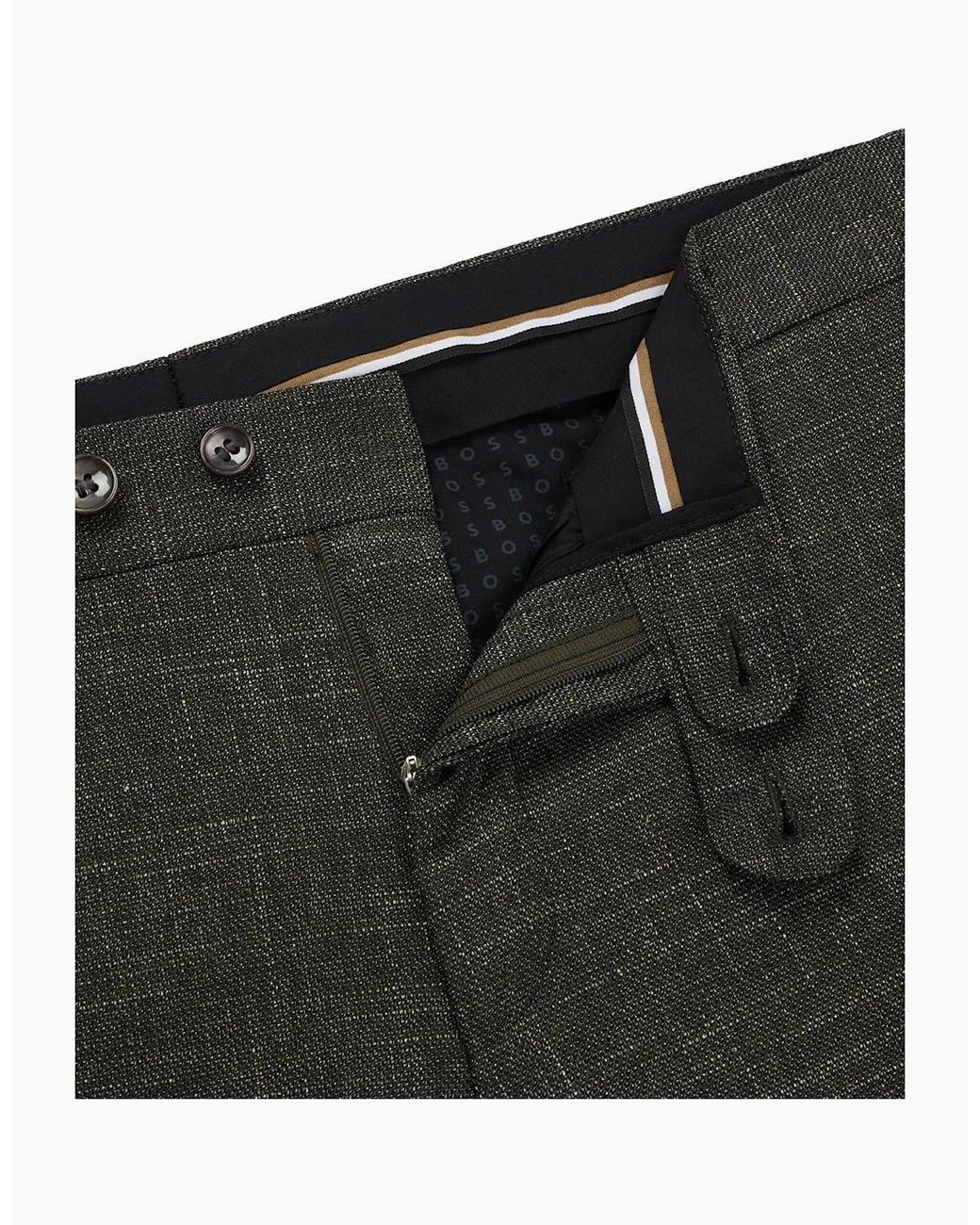 Boss Gray Genius 241 Slim Cut Trousers for men