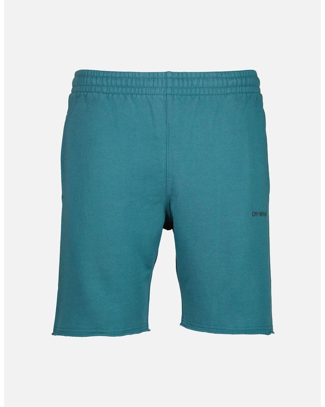 Off-White c/o Virgil Abloh Blue Diag Helvetica Sweat Bermudas for men