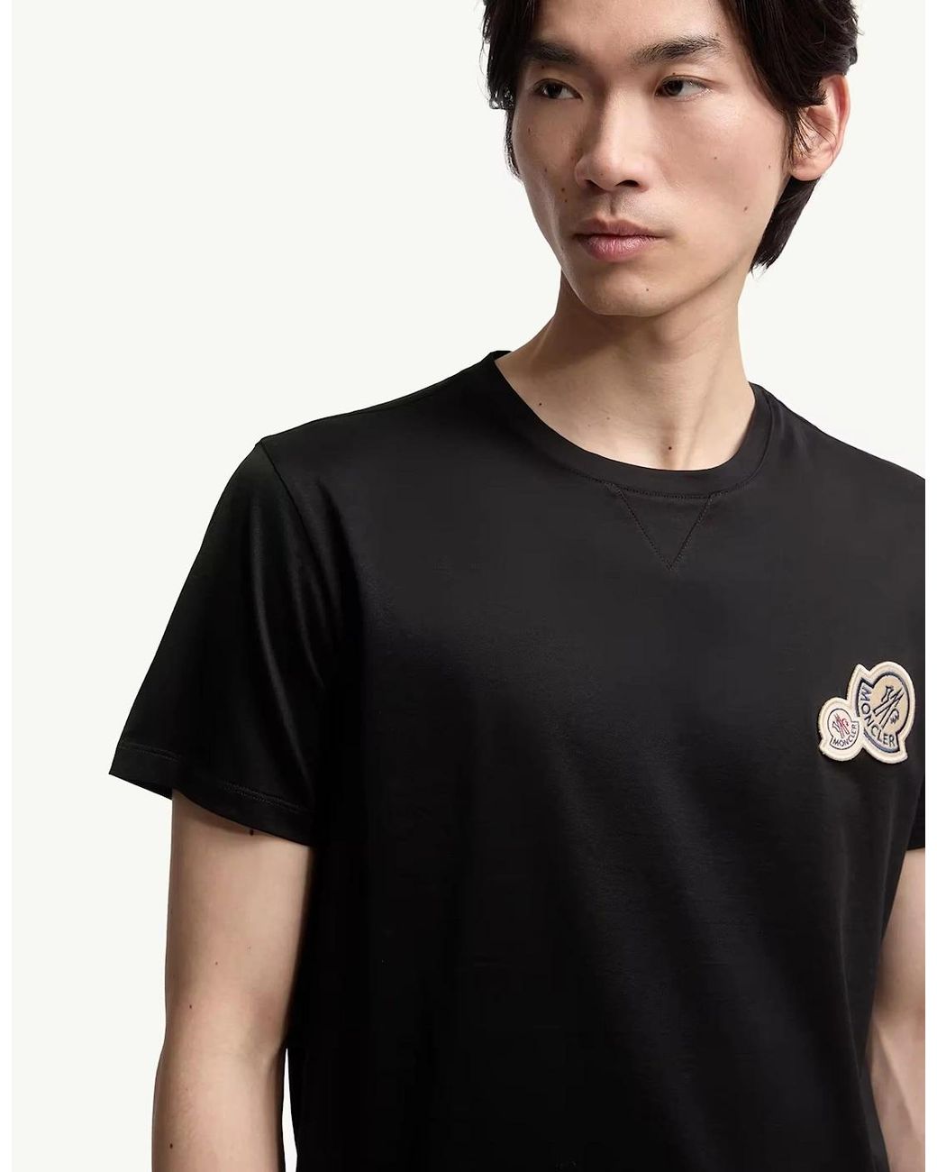 Moncler Black Double Logo T-Shirt for men