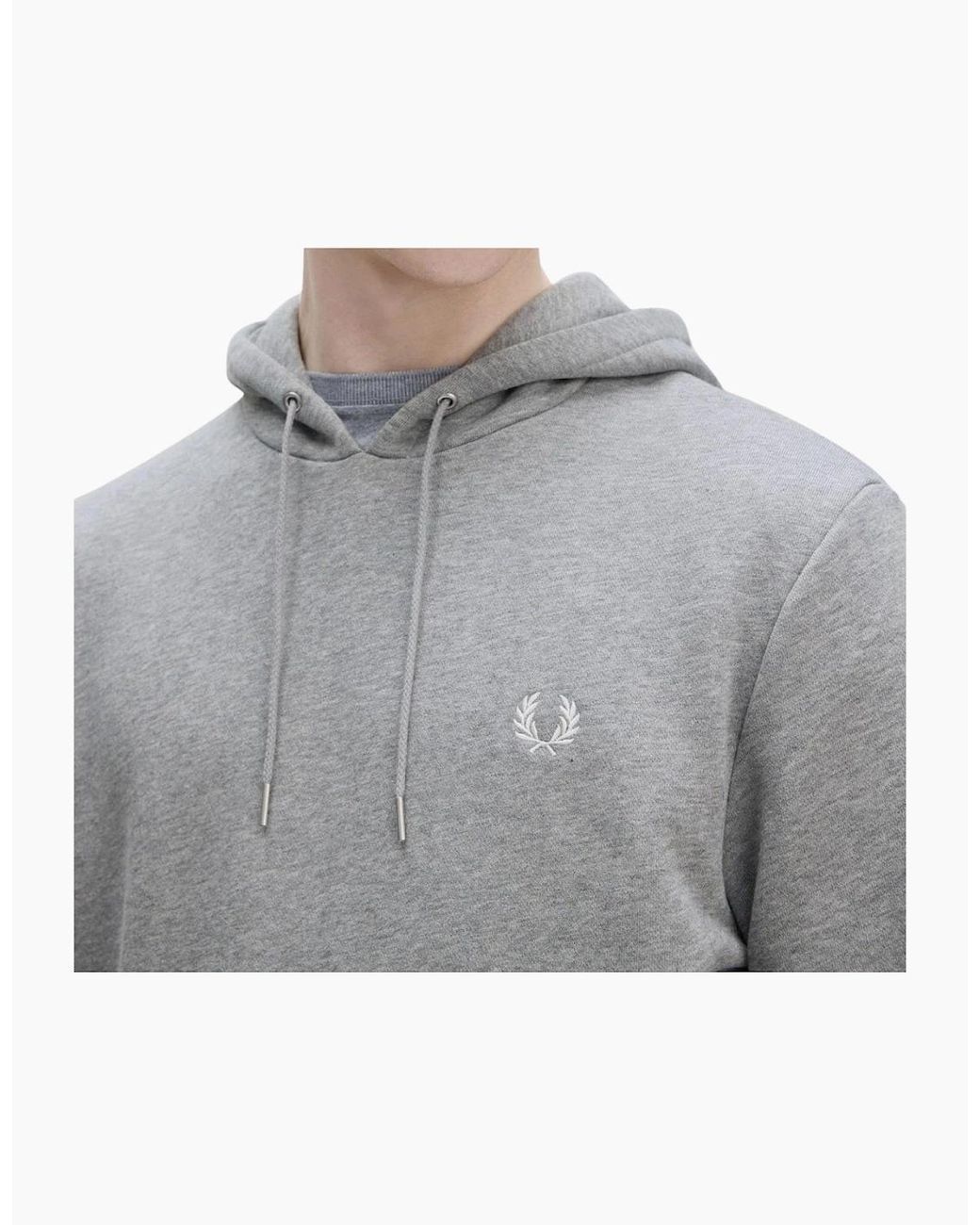 Fred Perry Gray Tipped Marl Hoodie for men