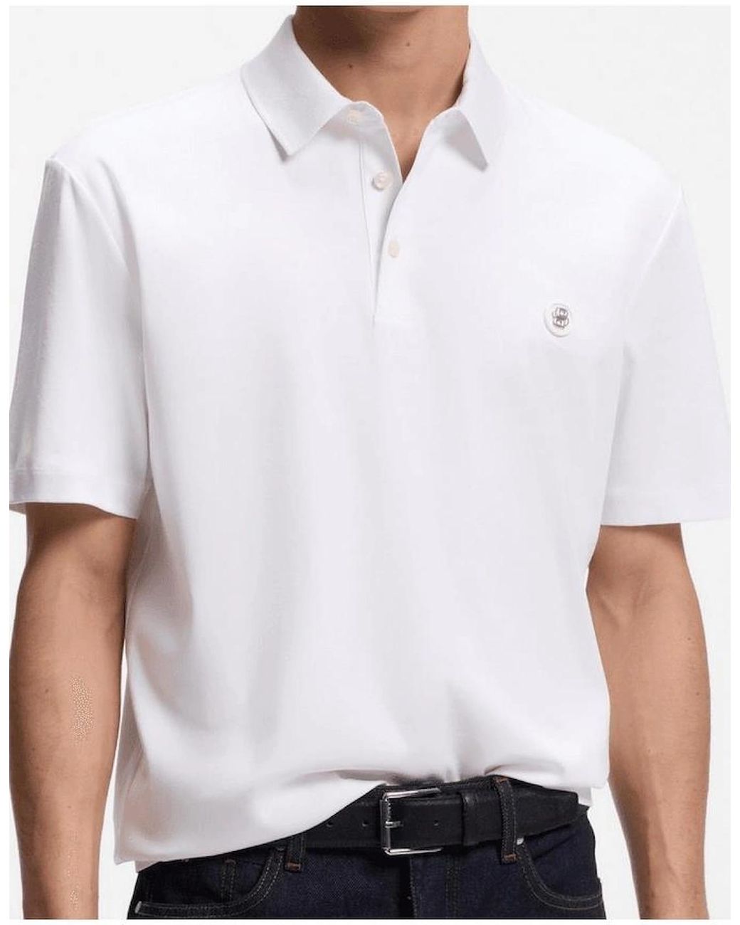 Boss White C-Parris 01 Mercerised Polo Shirt for men