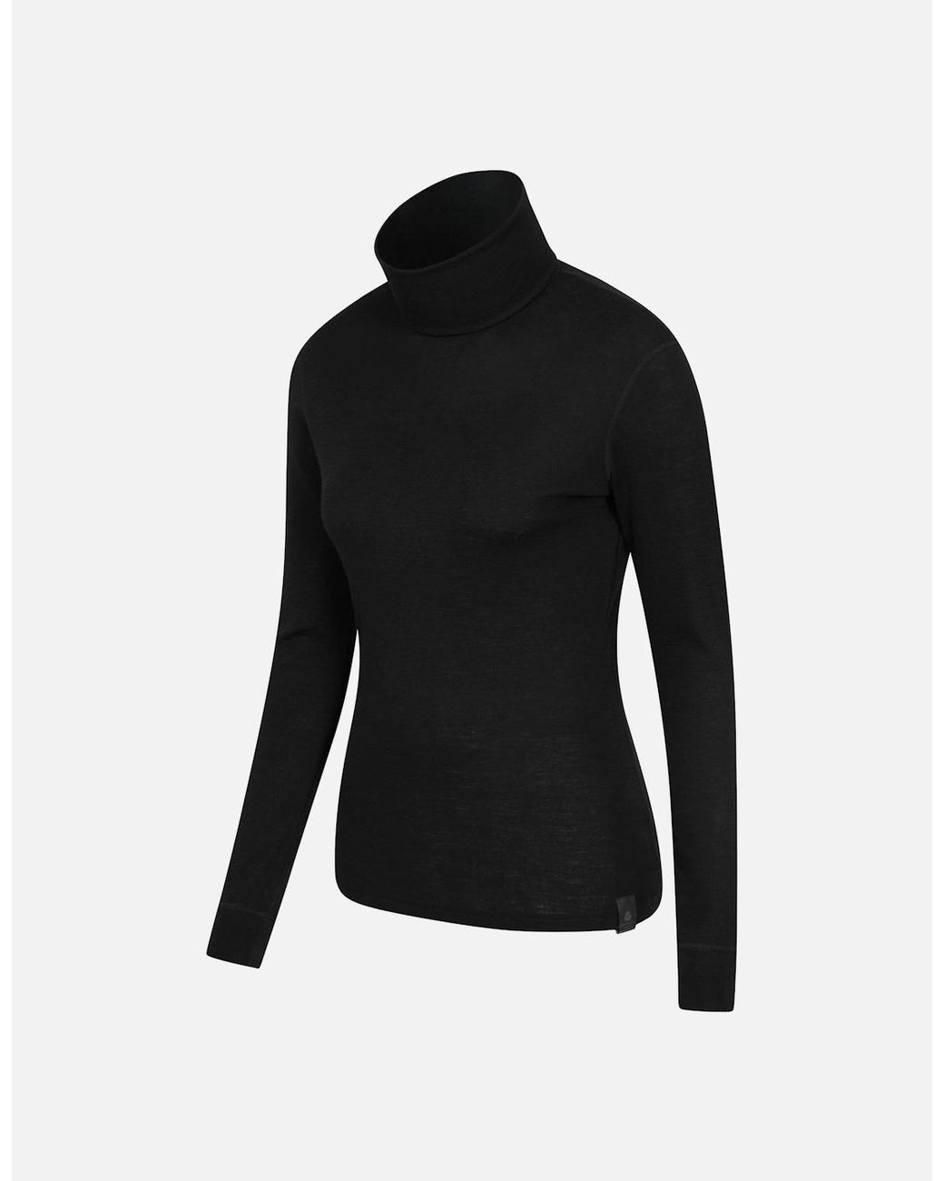Mountain Warehouse Black Ladies Merino Wool Roll Neck Base Layer Top