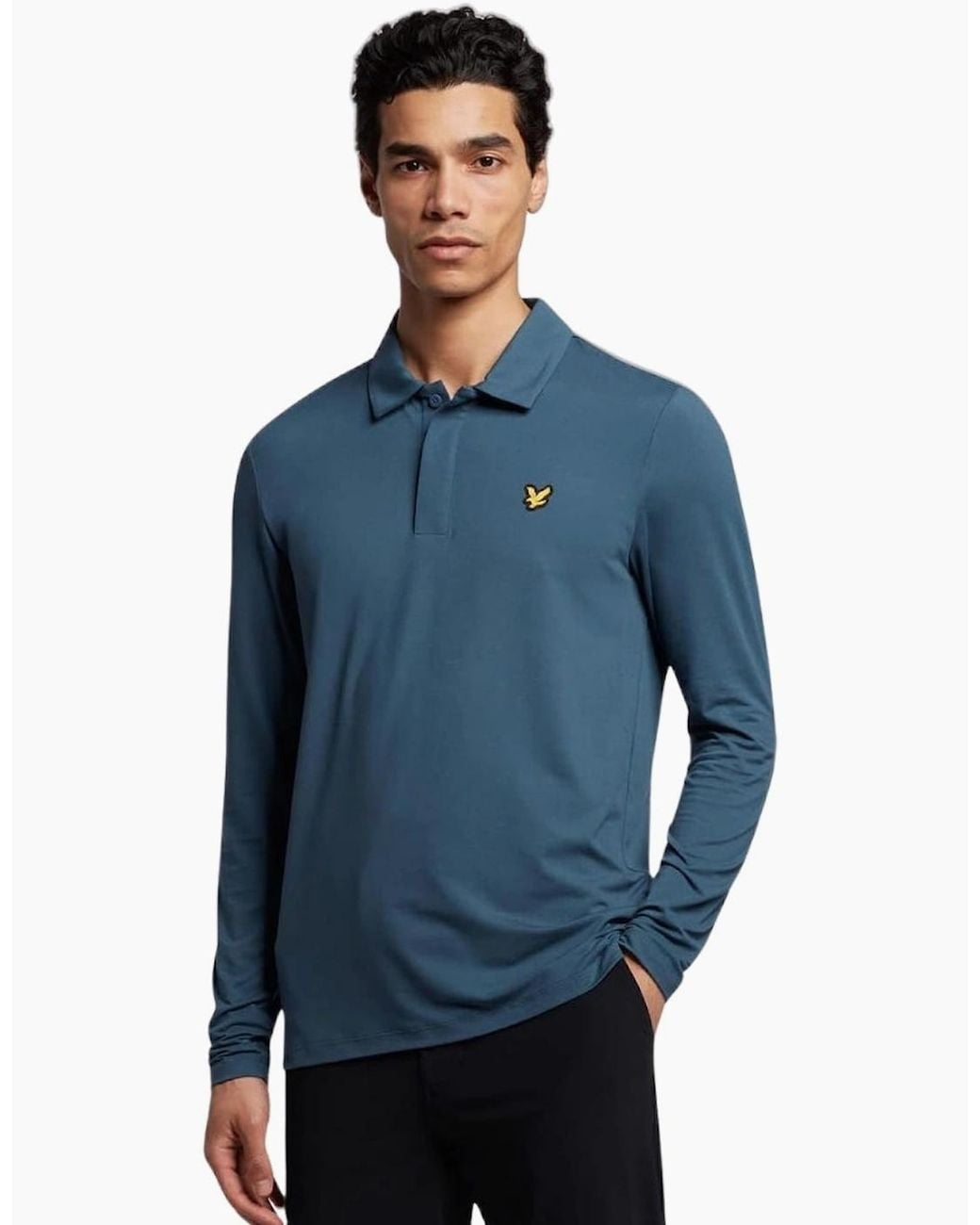 Lyle & Scott Blue Lyle & Scott Concealed Button Ls Polo for men