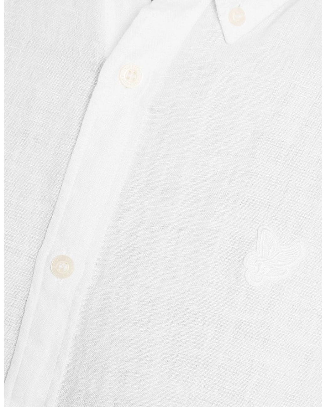 Lyle & Scott White Lyle & Scott Short Sleeve Linen Shirt for men