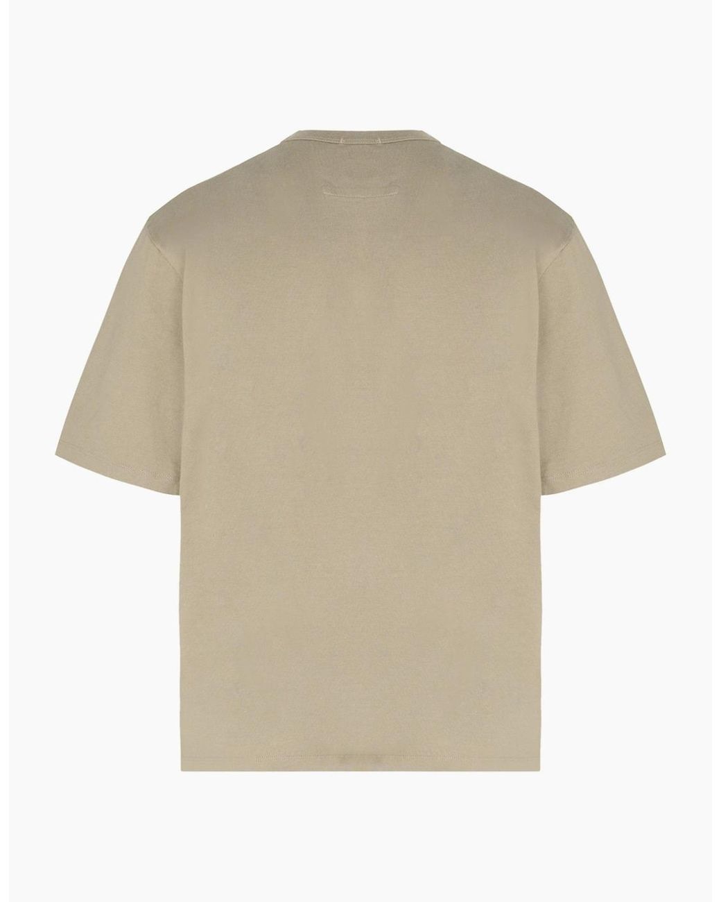C P Company Gray 30/2 Mercerised Pocket T-Shirt Khaki for men