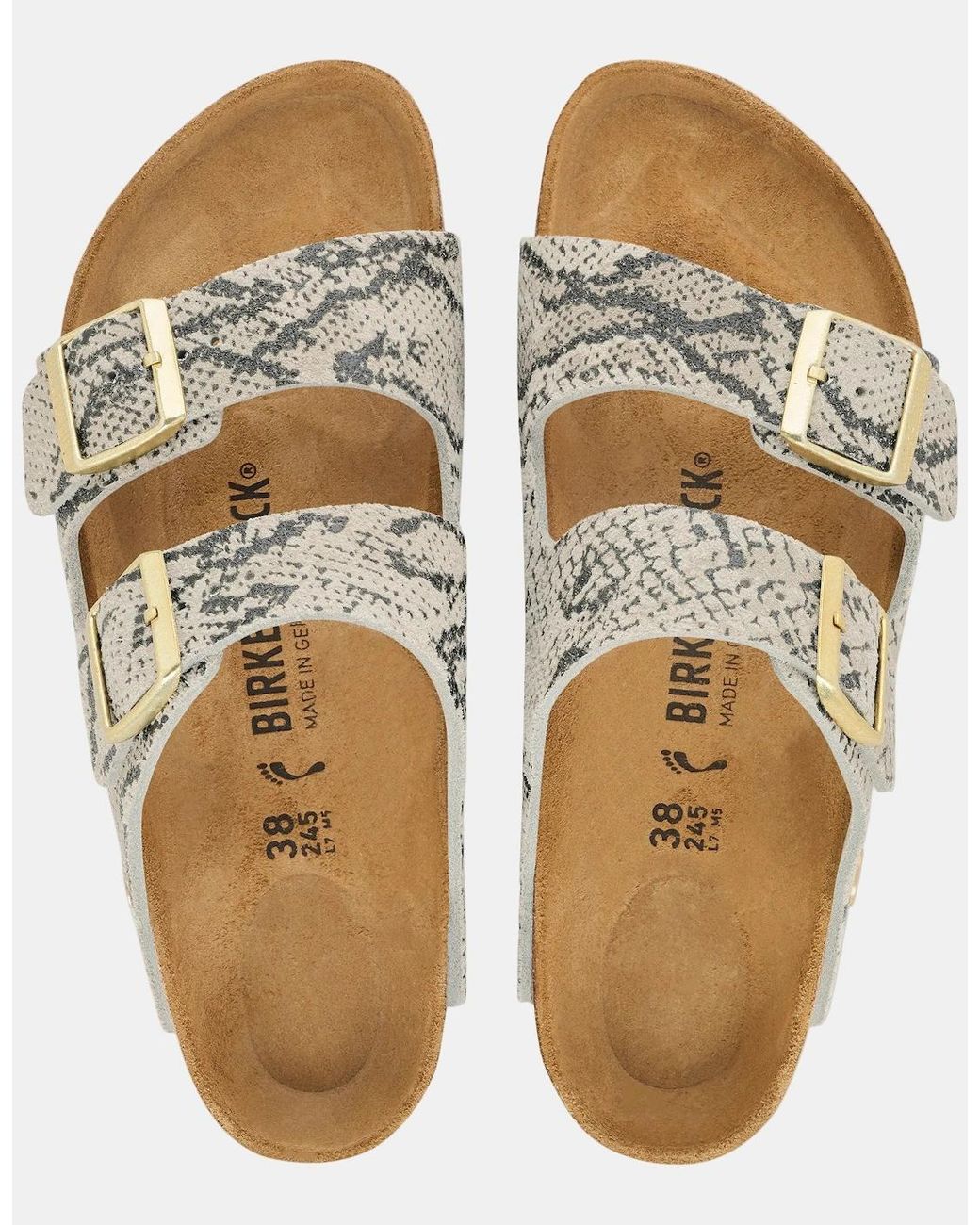 Birkenstock Arizona White Rivet Logo Suede Sandals