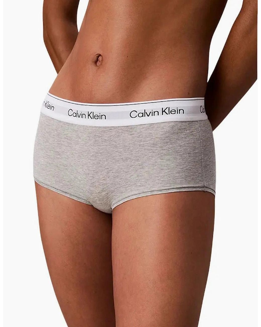 Calvin Klein Brown Icon Cotton Modal Boy Short, Heather