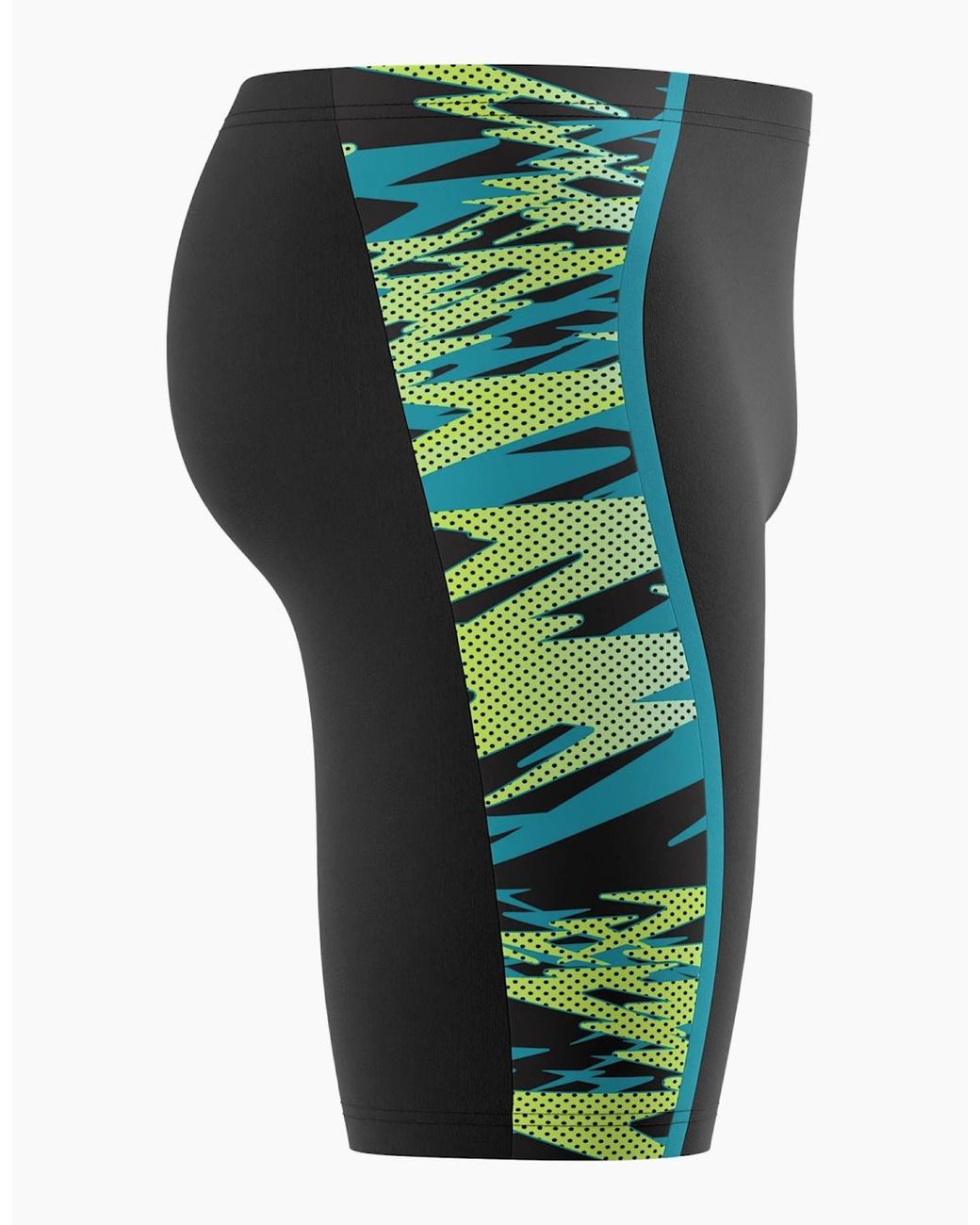 Speedo Black Hyperboom Splice Patterned Mid Rise Jammer Shorts for men