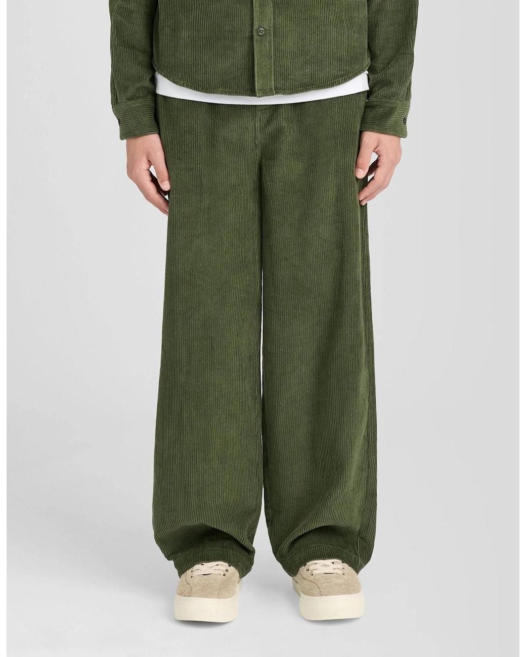 Lyle & Scott Green Straight Leg Corduroy Trousers for men